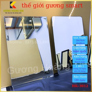 Gương nhà tắm phòng wc giá rẻ treo tường dán tường kích thước 50x70 và 60x80cm tặng đồ treo- guonghoangkim mirror hk5002