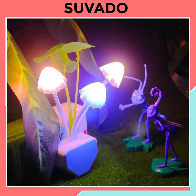 Đèn ngủ Đẹp cảm ứng ánh sáng thông minh bình hoa hình nấm dễ thương trang trí  Lamp154 SUVADO