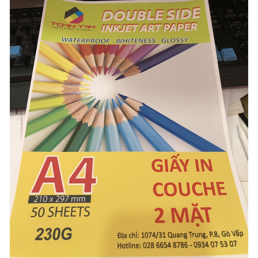 Giấy in ảnh 260g 2 mặt mờ