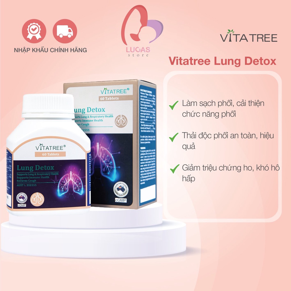 Bổ Phổi Thải Độc Vitatree Lung Detox Của Úc 60 Viên - TP029