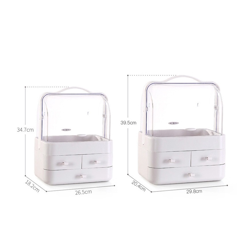 Hộp đựng mỹ phẩm di động có tay cầm nhiều ngăn tiện lợi