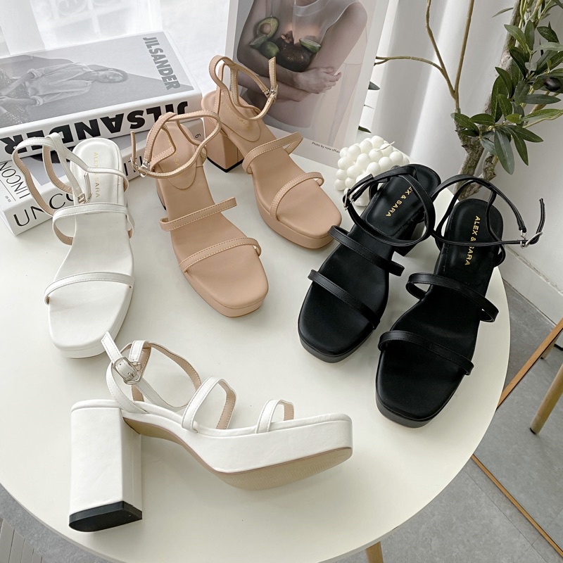 Giày cao gót nữ cao cấp có quai đế vuông 8cm giay cao gót nữ shoes paradise SH017