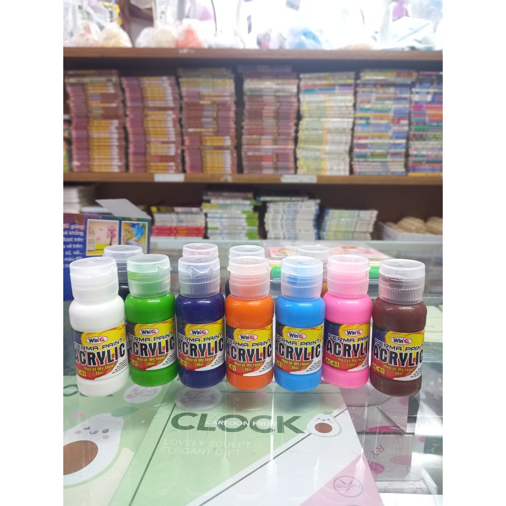 Màu nước 12 màu Acrylic_BÁN THEO LỌ LẺ