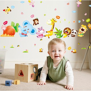 Decal dán tường vườn thú vui nhộn