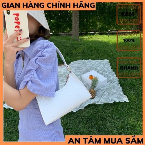 (QUÀ TĂNG LÀ 1 DAY CỘT TÓC ) Túi kẹp nách túi xách nữ đeo vai đeo chéo da vân cá sấu sang trọng phong cách hàn quốc