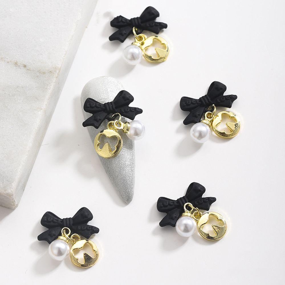 OCEANMAP Phụ Kiện Kim Loại Trang Trí Móng Tay 3D Hình Nơ Màu Sắc Ngọt Ngào