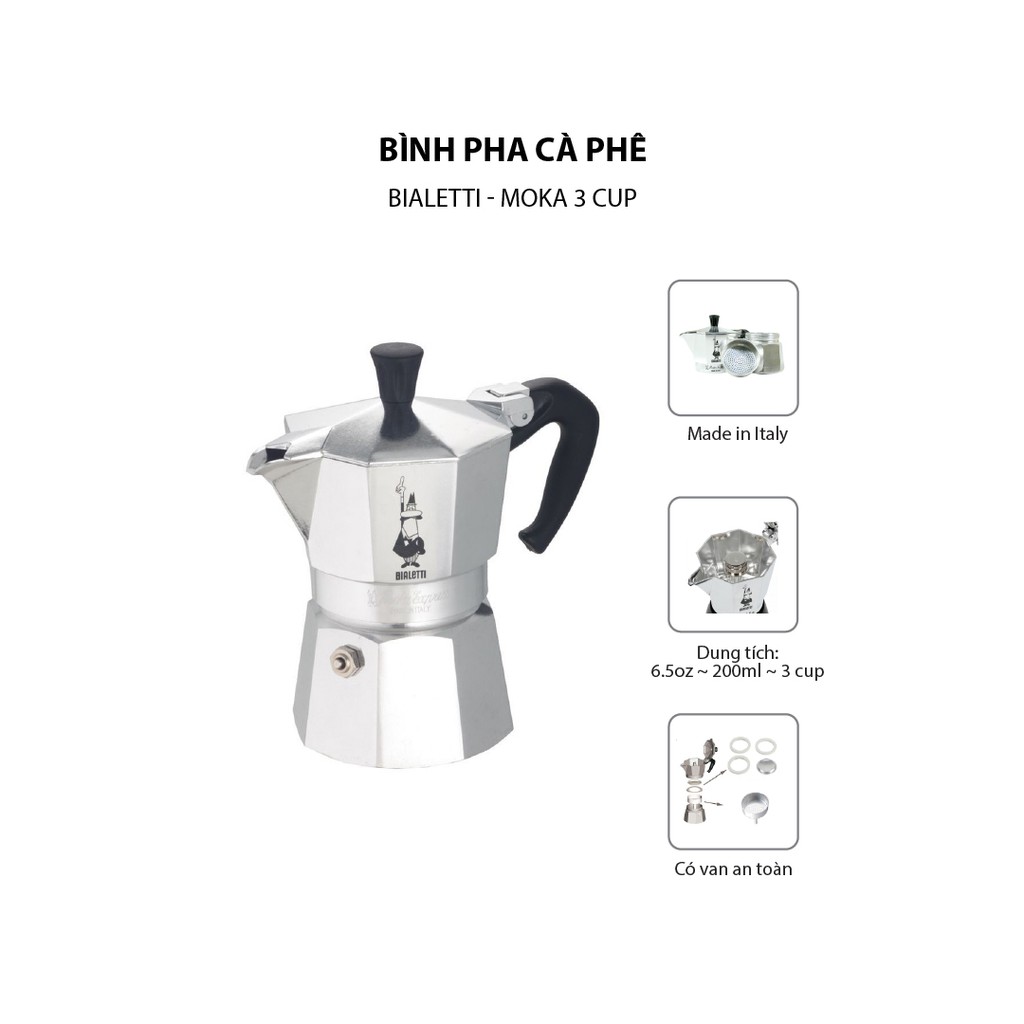 Bình pha cà phê Bialetti Moka 3 cup - 990001162