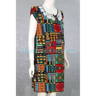 Đầm bầu mặc nhà cổ sen ren - nơ - tôn thái (Mã số: DN391)