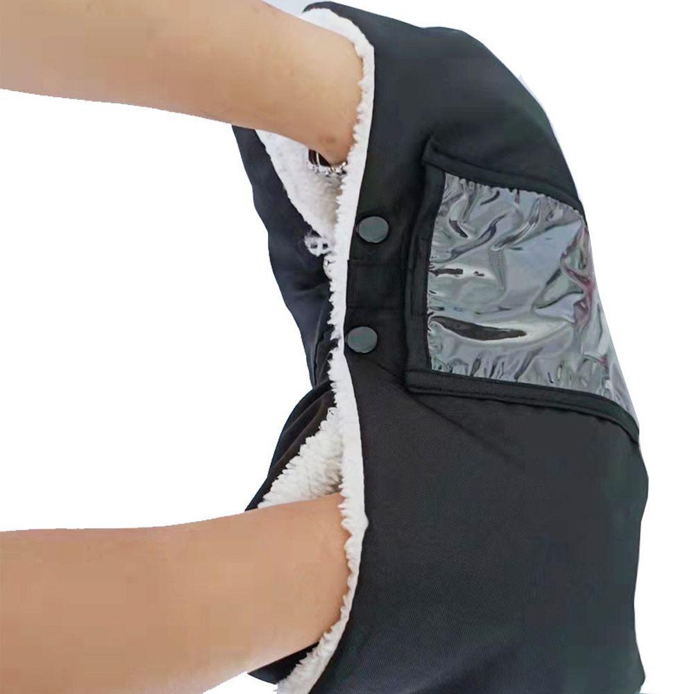 Găng Tay Xe Đẩy Em Bé Không Ngón Bằng Vải Oxford Chống Gió Chống Nước Kèm Vỏ Bọc Điện Thoại