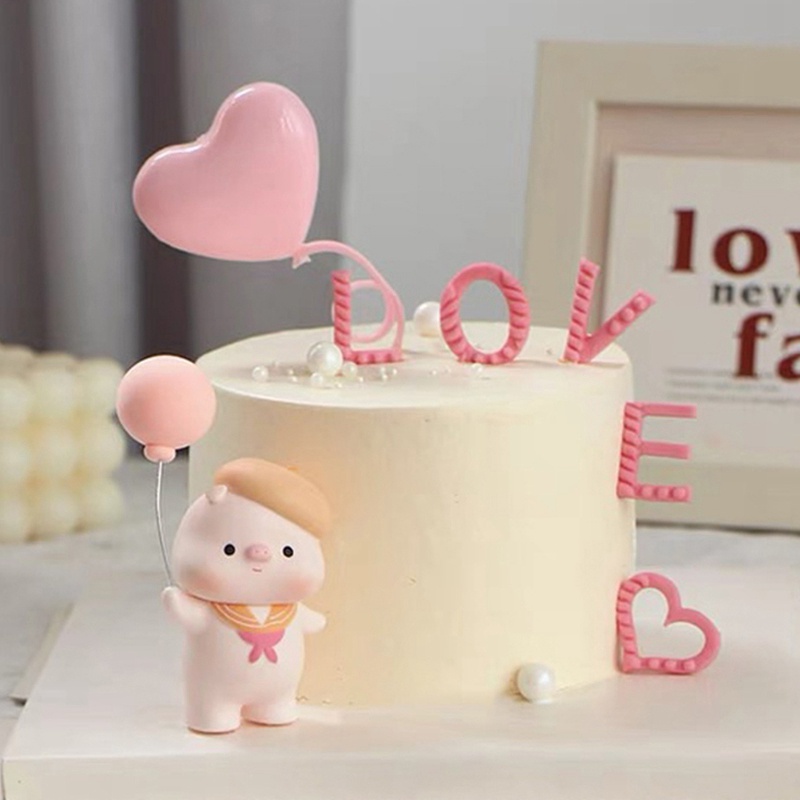 1 Bộ 4 Thẻ Cắm Trang Trí Bánh Kem Hình Trái Tim