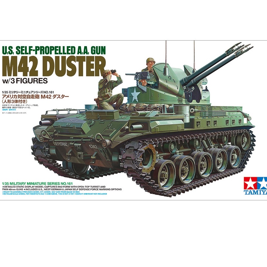 MÔ HÌNH LẮP RÁP XE TĂNG Hoa Kỳ 1/35 SCALE U.S. SELF-PROPELLED A.A. M42 DUSTER (W/3 FIGURES) TAMIYA 35161