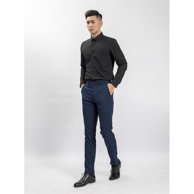 Áo sơ mi dài tay nam Aristino sợi sồi thoáng mát -slim-tà lượn ALS58408