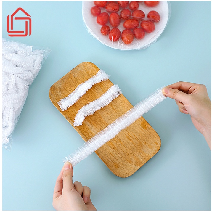 Màng bọc thực phẩm co giãn siêu dai sử dụng lò vi sóng, chống bụi bẩn an toàn vệ sinh có chun hình túi gấu set 100 chiếc