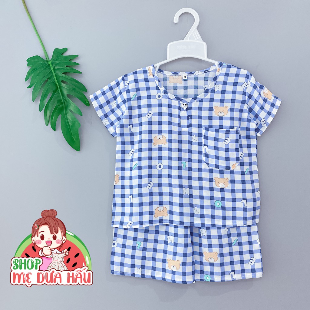 Bộ hè cho bé | Bộ quần áo bé trai vải tole, lanh lụa mềm, mịn mát size 8-32kg shop mẹ dưa hấu