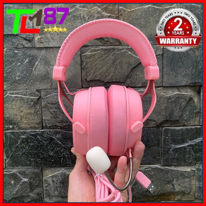Tai Nghe Gaming LED RGB Có Mic Headphone Chụp Tai DAREU EH925S Hồng - Tai Nghe Nhạc Máy Tính Laptop Game Thủ Có Dây