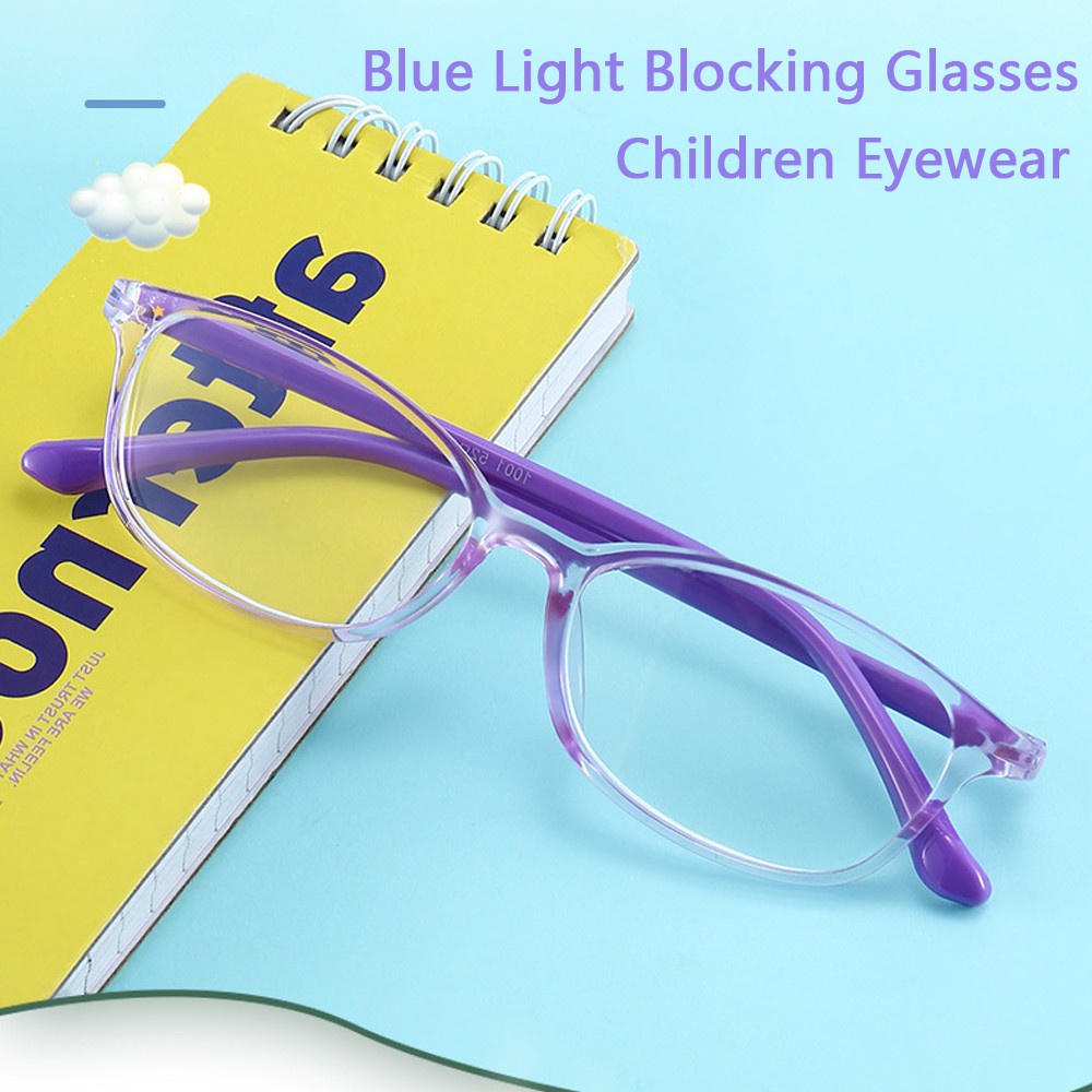 Kính Chống Ánh Sáng Xanh Chống Bức Xạ Tròng Vuông Cho Trẻ Em