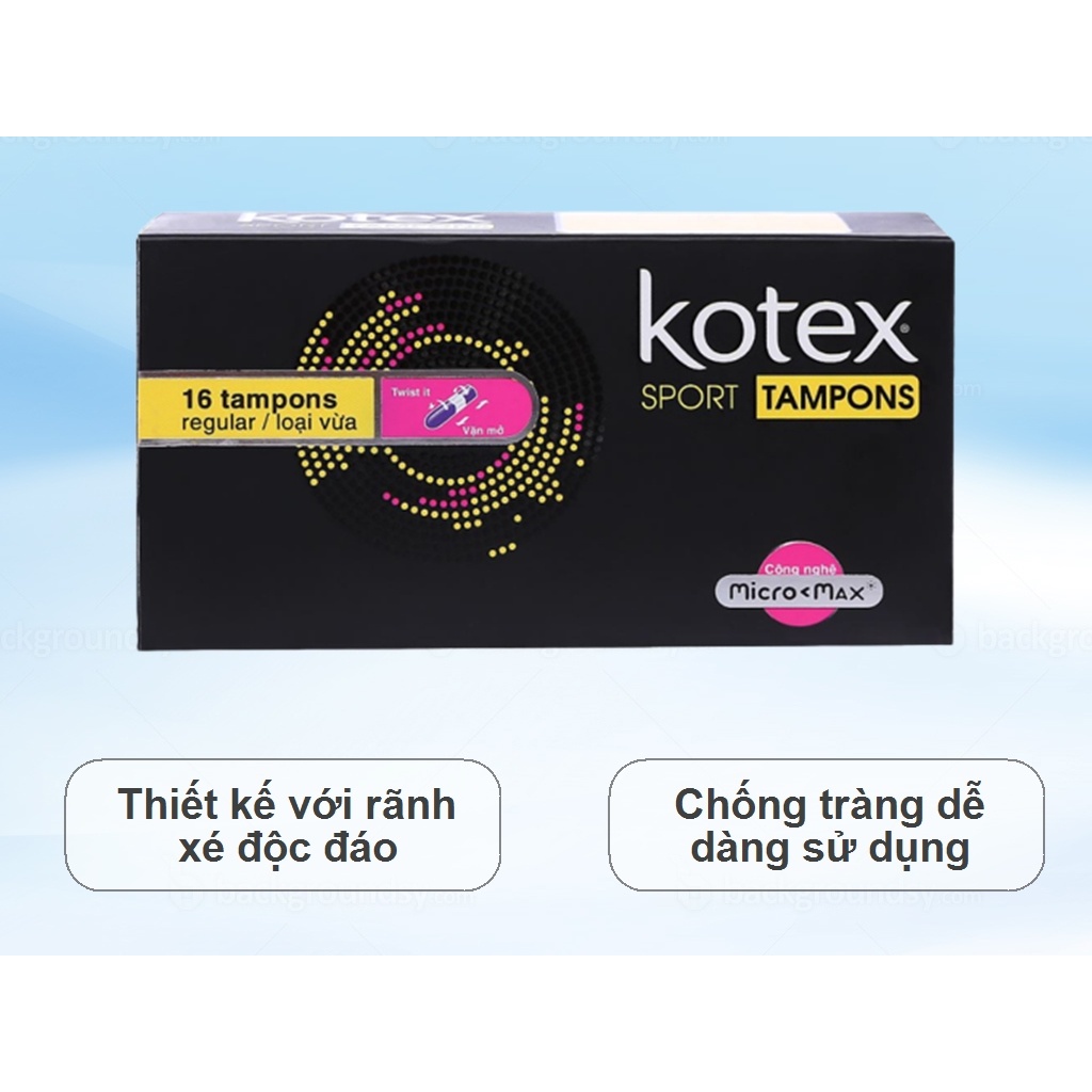 Băng Vệ Sinh Kotex Sport Tampon Loại Vừa Tampon Regular 16 Miếng / Gói