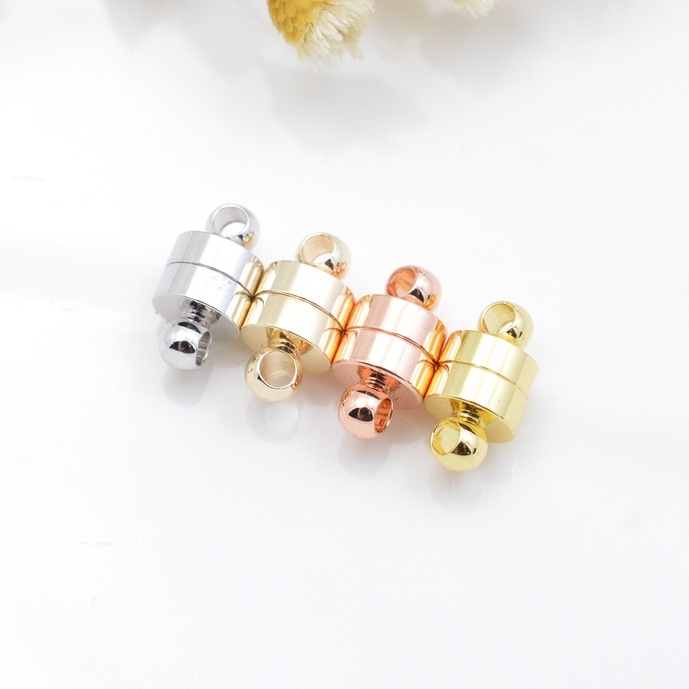 [K21B] Phụ kiện trang sức (DIY) - Khóa nam châm trụ đứng tròn
