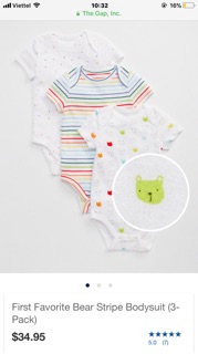 Set 3 Bodysuit của Gap( auth)