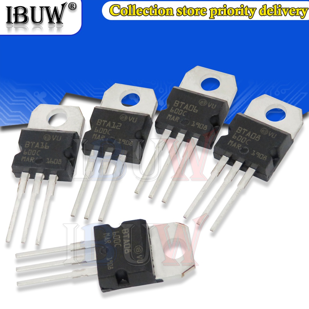 Bộ 10 Ống Pha Lê BTA08-600C TO-220 BTA08-600 TO-220 BTA08 08-600C BTA06-600C BTA06-600 BTA12-600C BTA12-600 BTA16-600C BTA16-600