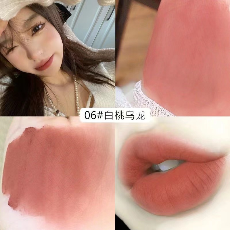 Abpopa DAIMANPU® Son Môi Màu Nhung Lì Lâu Trôi Không Thấm Nước Hương Sô Cô La KISS