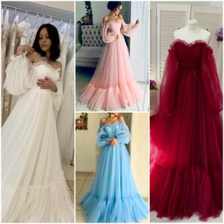 Đầm váy dạ hội công chúa dự tiệc SIÊU PHẨM lưới bẹt vai sang trọng