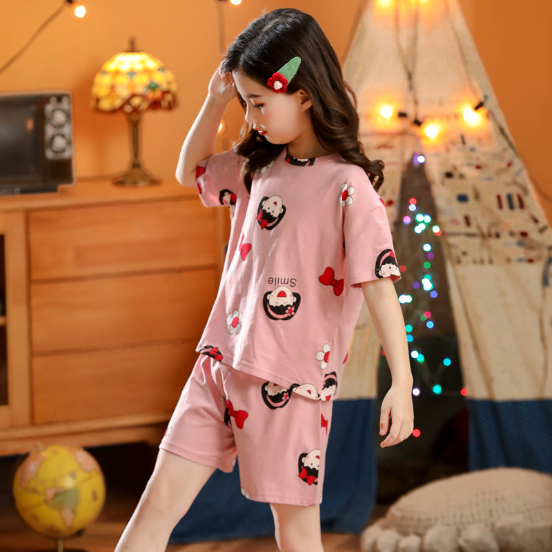 Bộ Đồ Ngủ Mặc Nhà Mỏng Tay Ngắn Thiết Kế Xinh Xắn Cho Bé