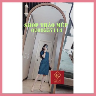 VÁY CHỮ A CHE BỤNG BÉO DÁNG KÍN ĐÁO - VÁY ĐẦM CÔNG SỞ - HOT GIRL - XANH - HÀNG THIẾT KẾ MAY XƯỞNG