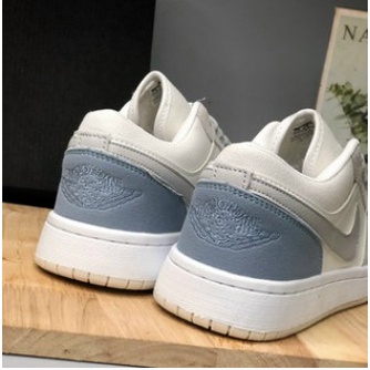 Giày Thể Thao JorDan Xám Xanh Paris Cổ Thấp, Giày Sneaker JD Low Xám Gót Xanh Nam Nữ Mới Nhất - Full Box Bill