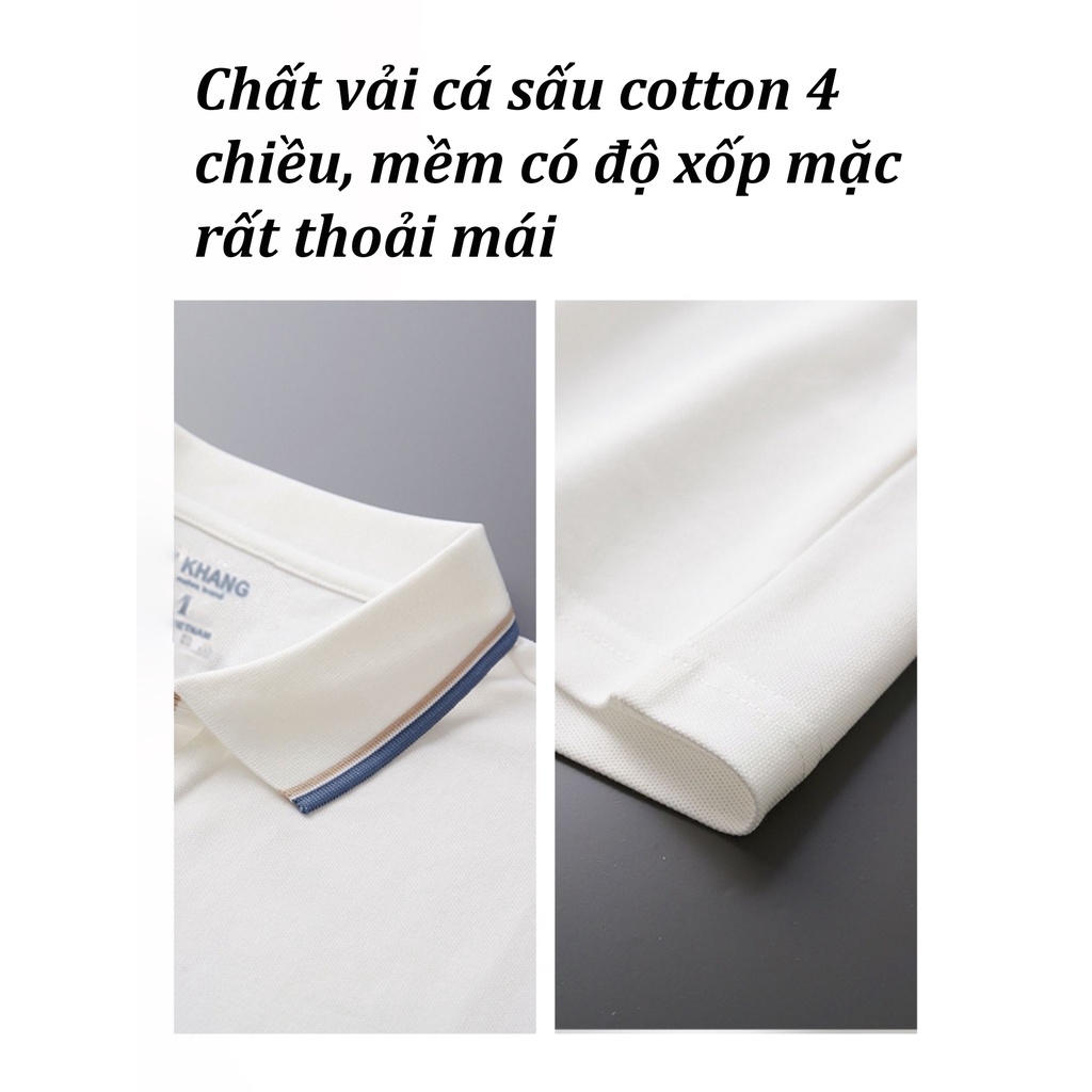 Áo thun polo nam THÁI KHANG vải cá sấu 4 chiều vải mềm mát APOLO17