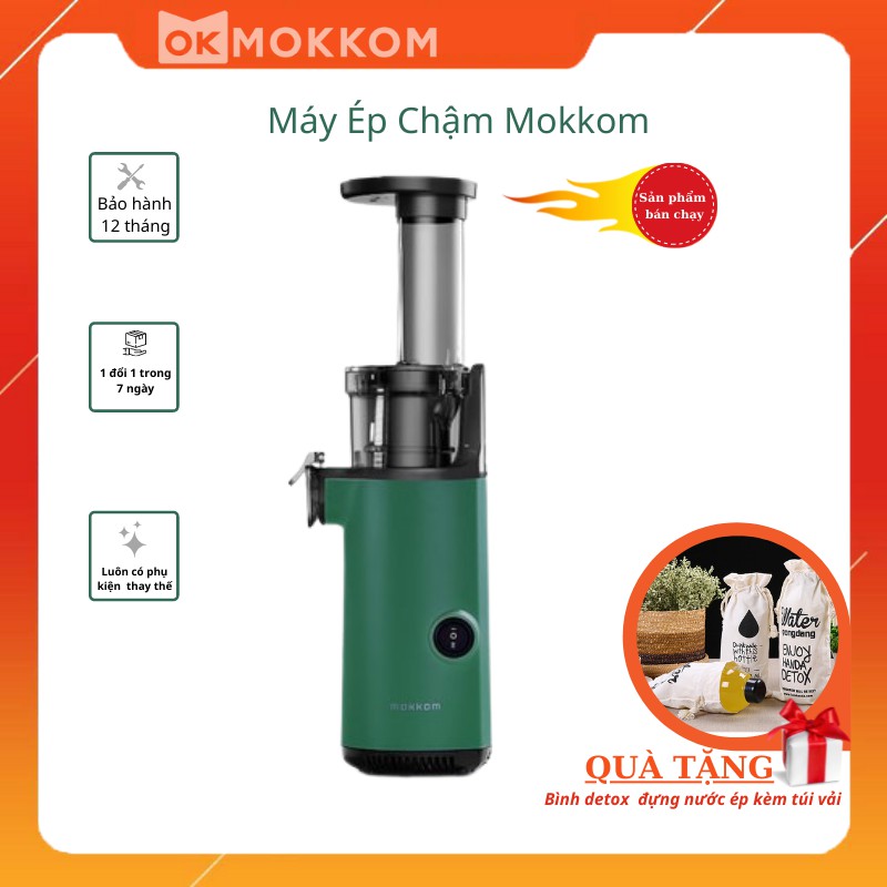 Máy ép chậm Mokkom MK-002 ép trái cây siêu kiệt bã dễ dàng vệ sinh nhỏ gọn