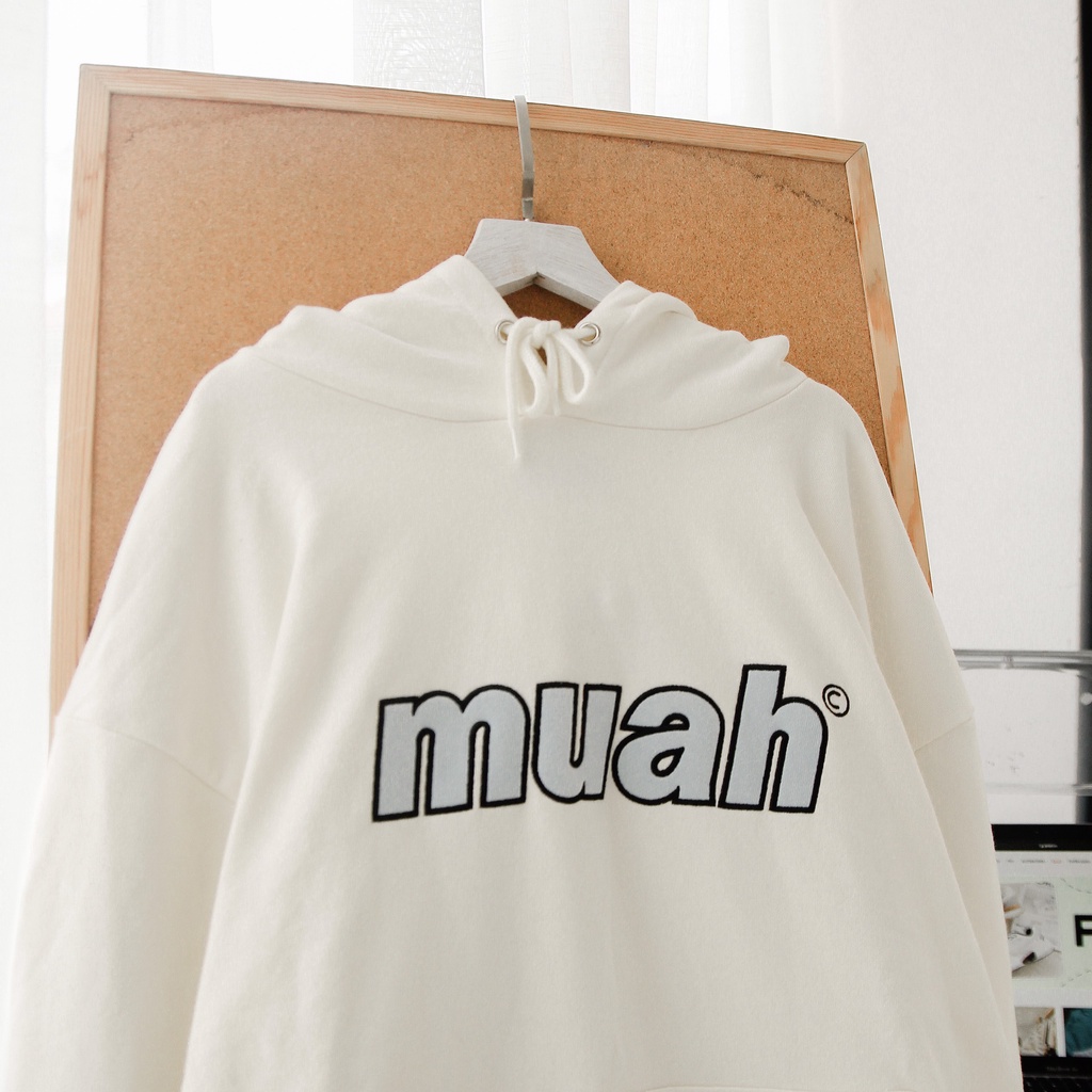 Áo Hoodie MuahMuah In Logo Màu Kem Phong Cách Hàn Quốc | BigBuy360 - bigbuy360.vn