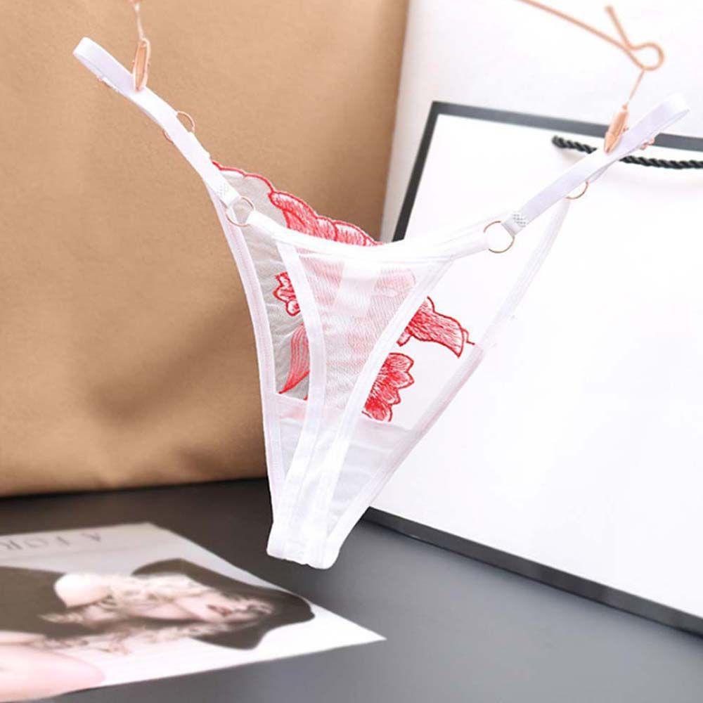Quần Lót Lọt Khe Thêu Hình Bướm Phối Ren Quyến Rũ Cho Nữ