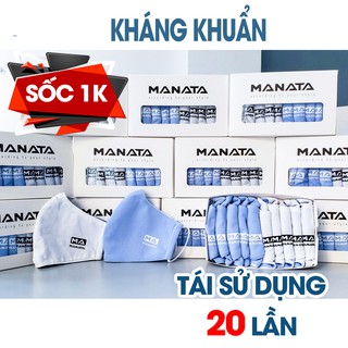 🔥HOT DEAL 1K🔥 1 Khẩu Trang Vải Kháng Khuẩn MANATA🔥Tái sử dụng 20 Lần🔥 Hàng Chính Hãng Có Sẵn