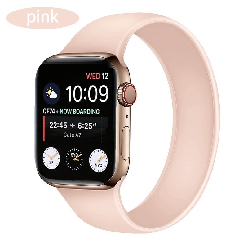 Dây đeo silicon mềm co giãn cho đồng hồ thông minh Apple Watch Series SE6 5 4 3 Iwatch 38 42 40 44mm