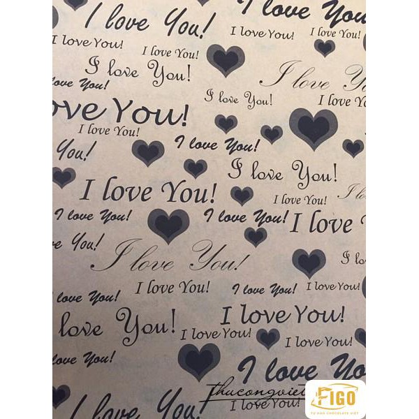 [Giá sỉ] 1 Xấp 45 Tờ Giấy báo bọc Quà tặng chữ I love You, Bó Hoa Valentine, Bọc sách vở Loại 1, chất lượng khổ 50*70cm