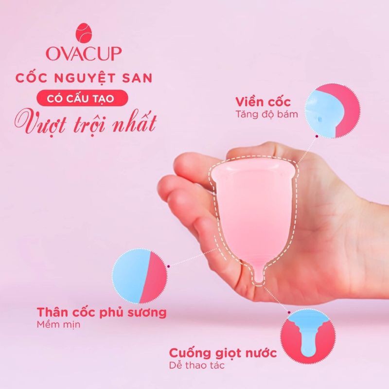 [ TẶNG QUÀ XỊN XÒ] Bộ cốc nguyệt san OVACUP nhập khẩu Mỹ - 100% Silicon y tế mềm