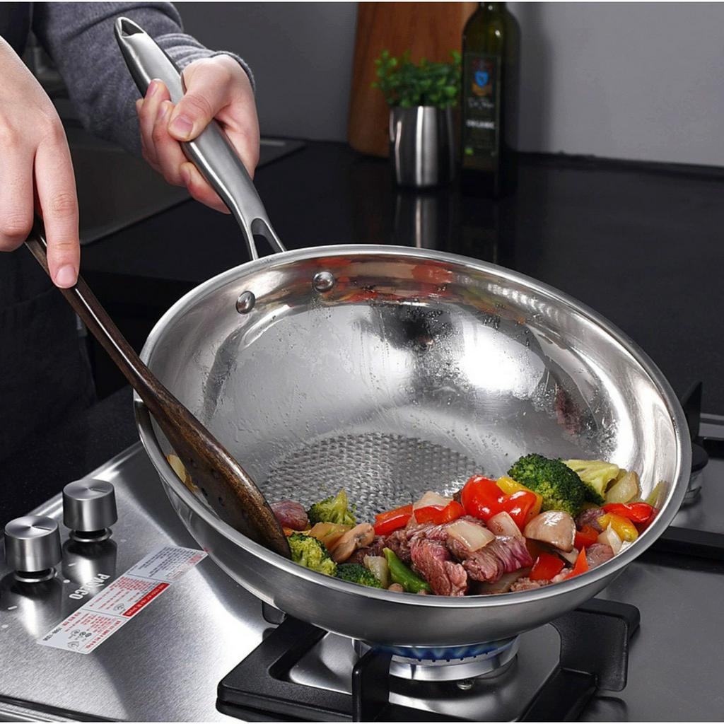 Chảo inox Casani Wokpan sâu lòng, size 28cm