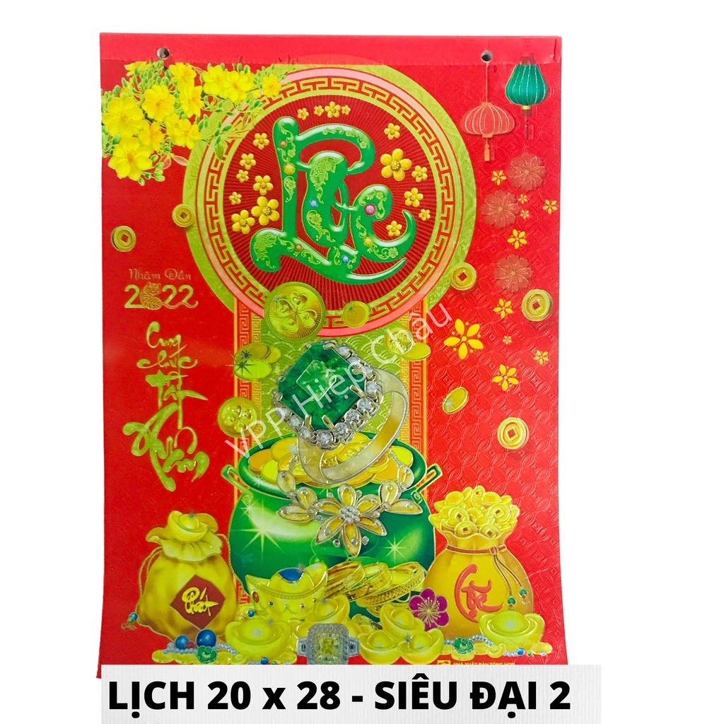 LỊCH BLOC SIÊU ĐẠI 2 20x30 (LỐC RỜI) NĂM 2022