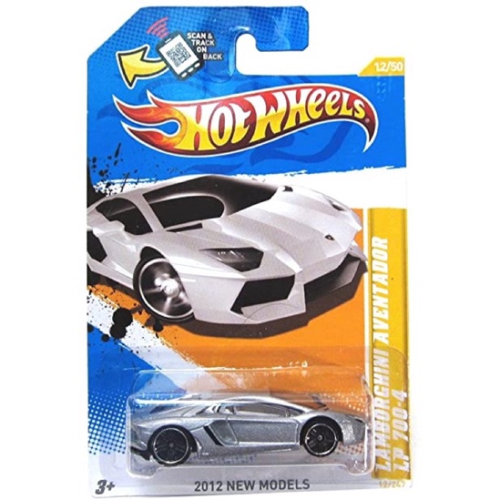 Xe mô hình Hot Wheels Lamborghini Aventador LP700-4, màu bạc rất hiếm hotwheels.
