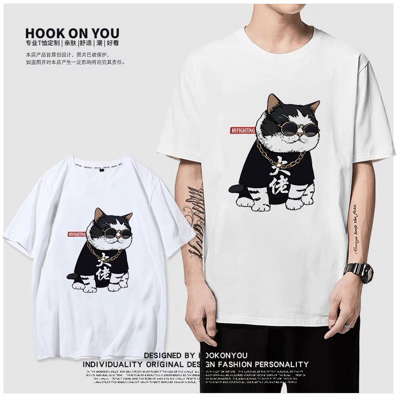  (FREESHIP) Áo thun nam nữ in hình mèo đại ca cực ngầu đủ size XS-XXL | BigBuy360 - bigbuy360.vn