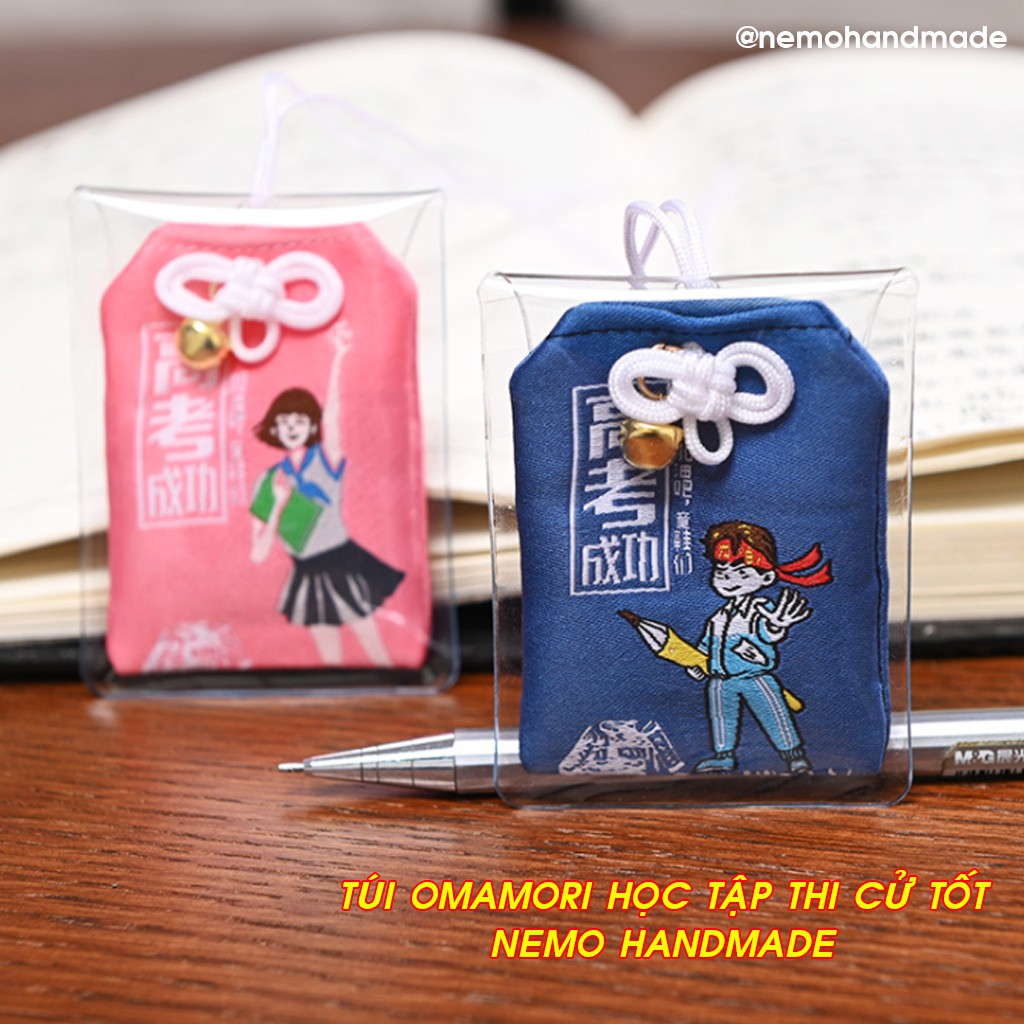 Túi Omamori Ý Nghĩa Học Tập Thi Cử Tốt, Kèm Quà Tặng Nemo Handmade - OMHV2M