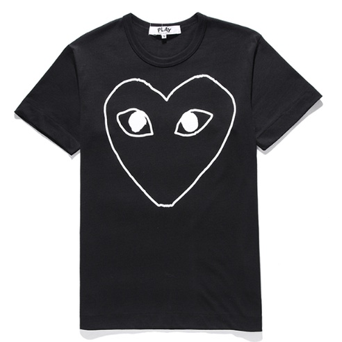 Chơi mới comme des garcons CDG Cổ Tròn Nam Nữ Áo Thun Nữ Tay Ngắn 0828