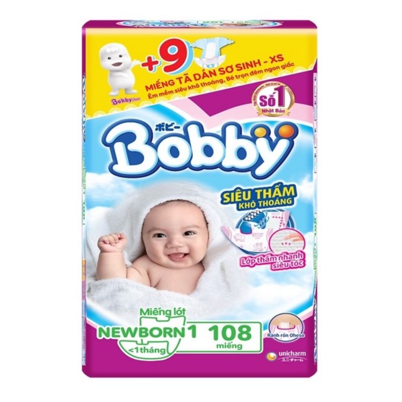 Miếng lót sơ sinh Bobby newborn 1 108 miếng