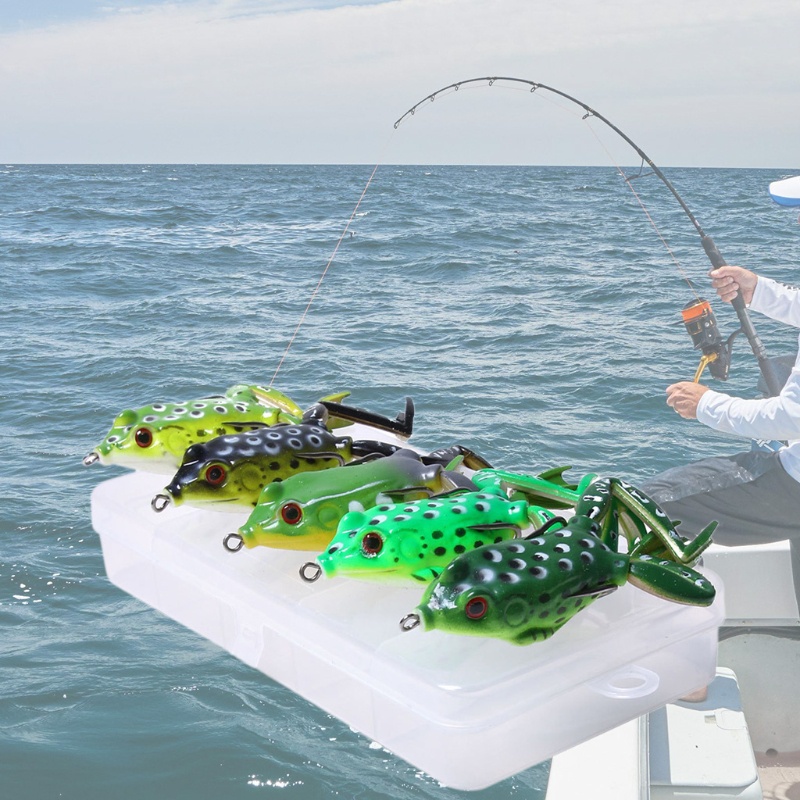 QQ Set 5 Mồi Câu Cá Giả Hình Ếch Mềm 5.5cm 15g