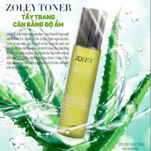 Nước tẩy trang 💓FREESHIP💓 Tẩy trang cho da nhạy cảm Zoley Toner 2 IN 1