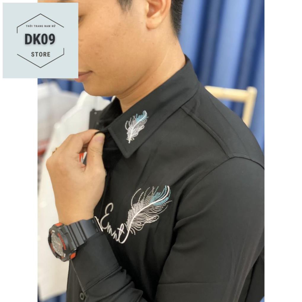 Áo Sơ Mi Dài Tay Cặp Đôi Nam- Nữ Thiêu Lông Chim | BigBuy360 - bigbuy360.vn