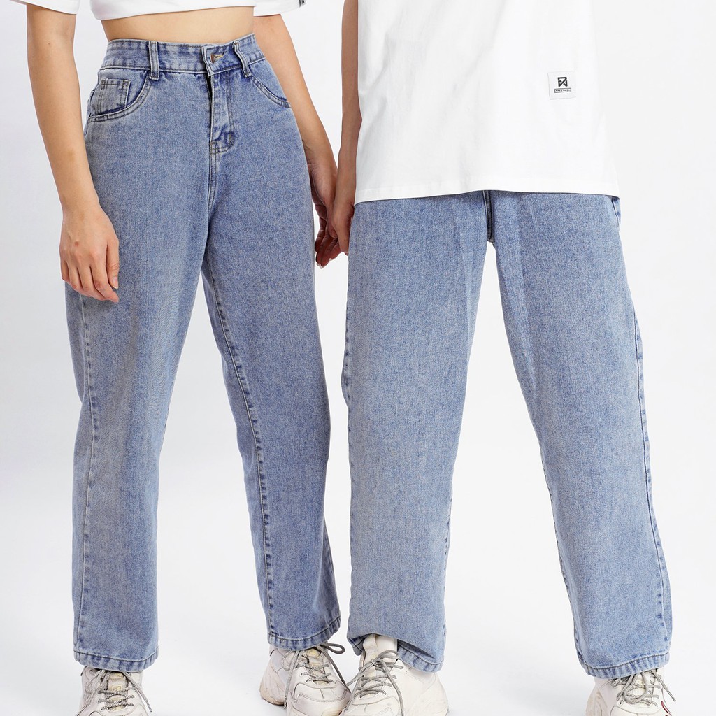 Quần Jean Suông Unisex N7 Basic nam nữ ống rộng oversize thời trang Ulzzang