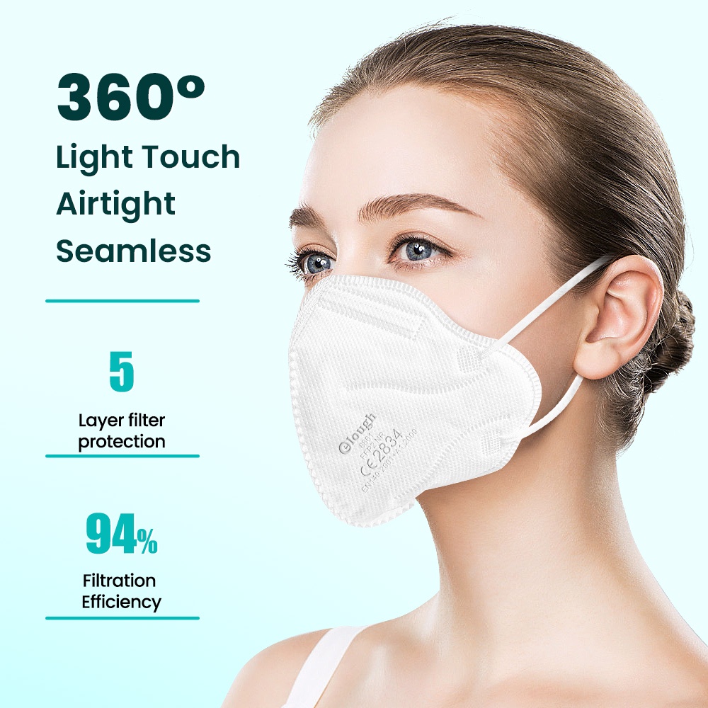 Set 10 Khẩu Trang Chăm Sóc Da Mặt 5 Lớp KN95 FFP2 Cho Người Lớn