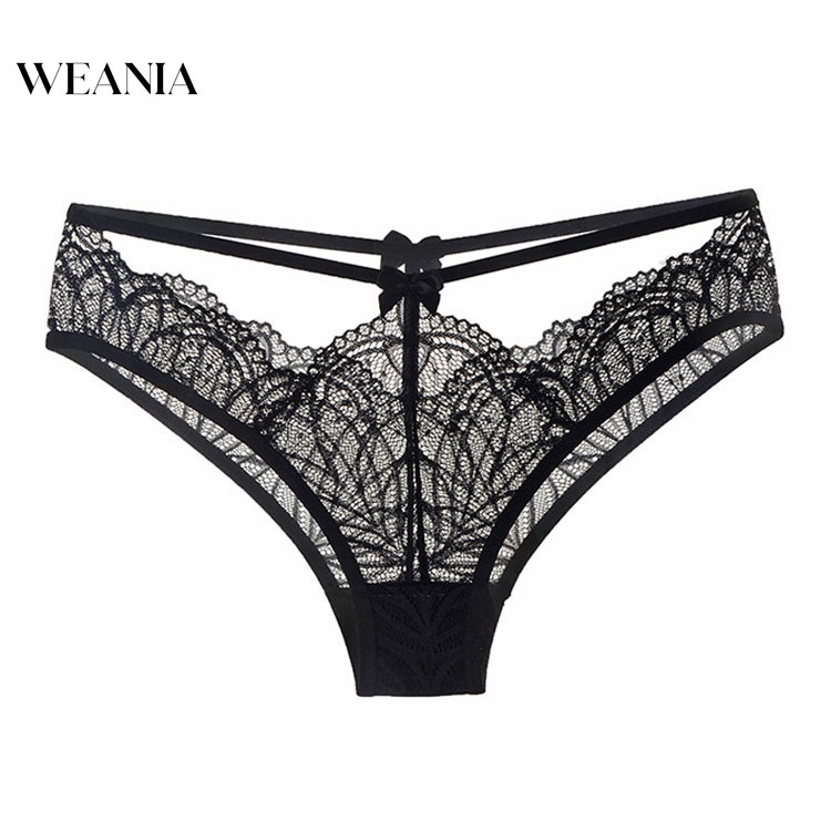 DUNEA Quần Lót Ren Hoa Hoạ Tiết Kẻ Sọc Thiết Kế Khoét Quyến Rũ